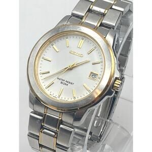 VTG Seiko V742-8119 Men's Watch 38mm - Fresh Battery - WR 5Bar - Date - Wrist 7"